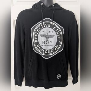 Boy London UK 1976 Reflective Street Hoodie Men's Medium Black